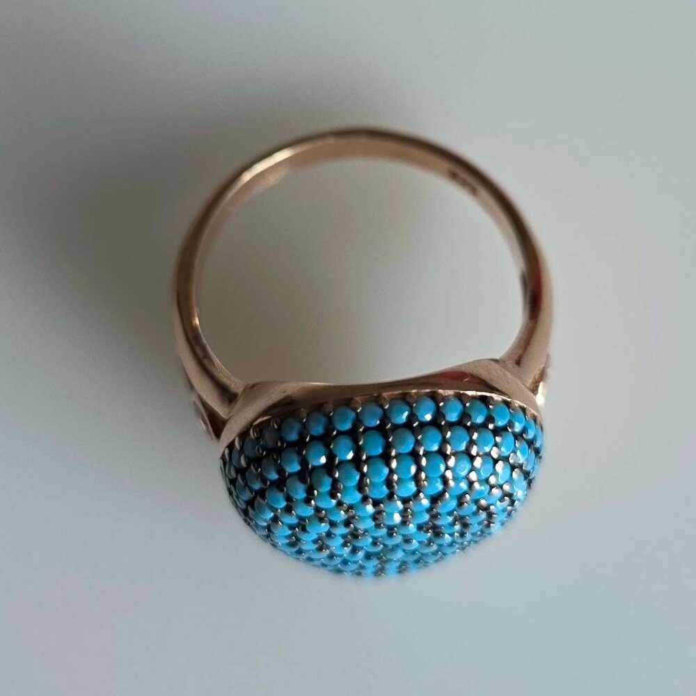 Sterling Silver Turquoise Crystal Ring - Picture 4 of 12